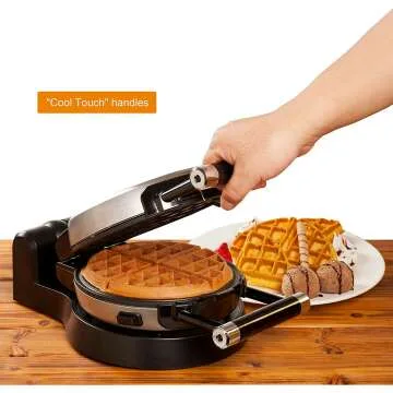 Automatic 360 Rotating Belgian Waffle Maker with Non-Stick Plates