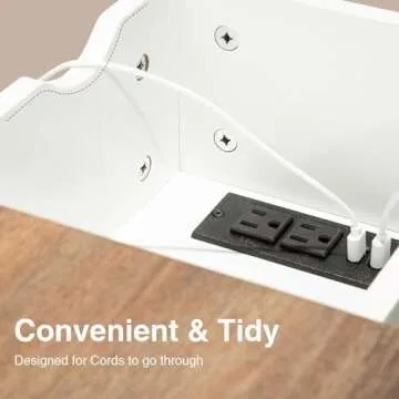 Awescuti Narrow End Table - Farmhouse Style & Charging Station