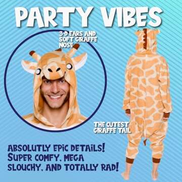 Funziez! Adult Onesie Halloween Costume - Animal and Sea Creature - Plush One Piece Cosplay Suit for...