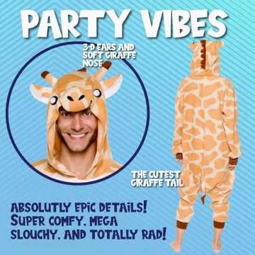 Funziez! Adult Onesie Halloween Costume - Animal and Sea Creature - Plush One Piece Cosplay Suit for...