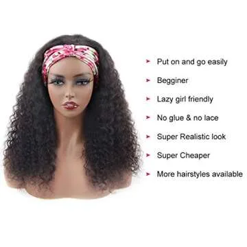 VIVIBABI Deep Wave Lace Closure Wig 180% Density