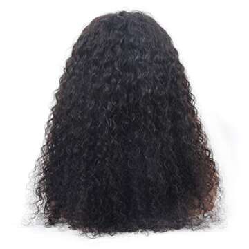 VIVIBABI Human Hair Headband Wigs Deep Water Wave None Lace Front Wigs 18 Inch Glueless Wig 180% Density Brazilian Virgin Human Hair Headband Wigs for Women Natural Color