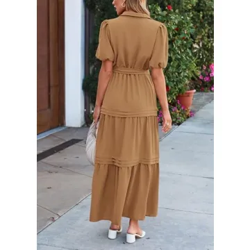 PRETTYGARDEN Elegant Women's Summer Maxi Dress with Belt