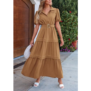 PRETTYGARDEN Elegant Women's Summer Maxi Dress with Belt