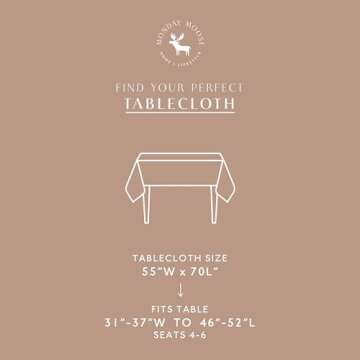 Elegant MONDAY MOOSE Gingham Checkered Tablecloth for Dining
