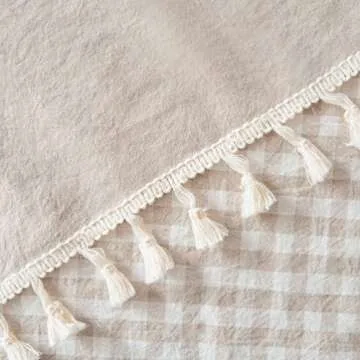 Elegant MONDAY MOOSE Gingham Checkered Tablecloth for Dining