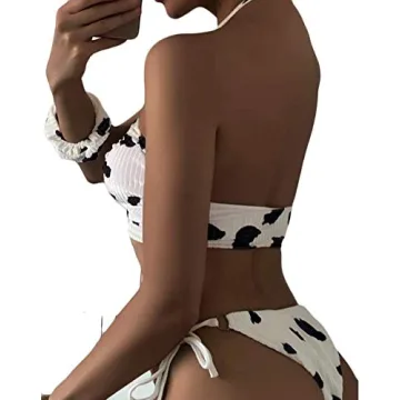 Adjustable Women's Cow Print Bikini for Festivals