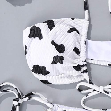 Adjustable Women's Cow Print Bikini for Festivals