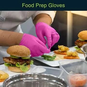 Fuchsia Hot Pink Nitrile Disposable Gloves - 50 Count - 3 Mil Nitrile Gloves Large - Powder and Latex Free Rubber Gloves - Surgical Medical Exam Gloves - Food Safe Cooking Gloves