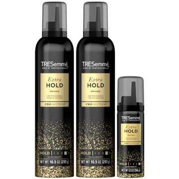 Tresemme Extra Hold Hair Care Mousse Set - 3 Piece Set, 2 Regular Size and 1 Travel Size, Frizz Cont...
