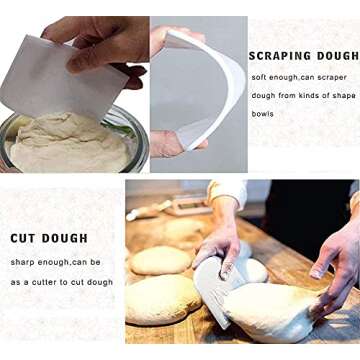 Danish Dough Whisk, Dutch Style Bread Whisk For Sourdough Cooking Kitchen with Stainless Steel Danish Sourdough Whisk Bread Mixer 13" and Dough Scraper