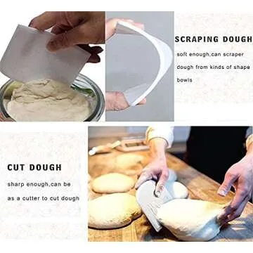 Danish Dough Whisk, Dutch Style Bread Whisk For Sourdough Cooking Kitchen with Stainless Steel Danish Sourdough Whisk Bread Mixer 13" and Dough Scraper