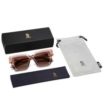 Stylish SOJOS Luxury Square Sunglasses for Women UV400