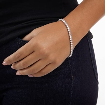 Stunning Sterling Silver Plated Tennis Bracelet for Women