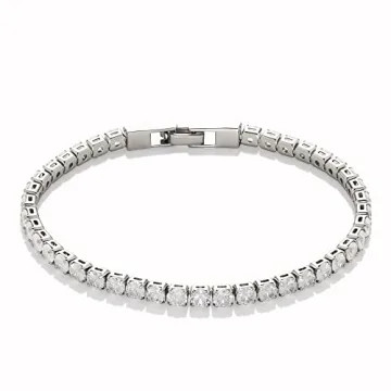 Stunning Sterling Silver Plated Tennis Bracelet for Women