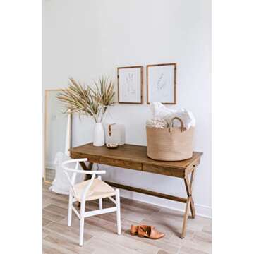 OrganiHaus Blanket Basket for Living Room 20x13, Extra Large Basket for Storage, Large Rope Basket for Storage, Shoe Basket Entryway, Large Woven Laundry Basket, Toy Basket Storage for Kids - Honey