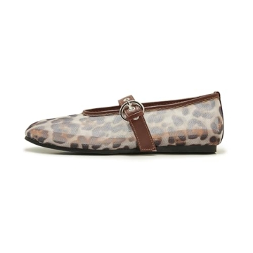 ATBELL Leopard Mesh Ballet Flats: Stylish & Comfortable Women's Shoes