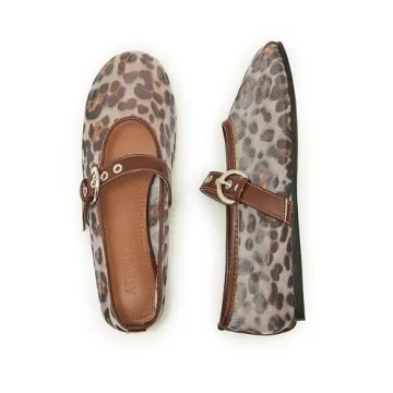 ATBELL Leopard Mesh Ballet Flats Women Comfortable Stylish