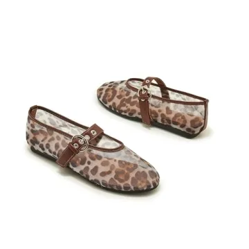 ATBELL Leopard Mesh Ballet Flats Women Comfortable Stylish