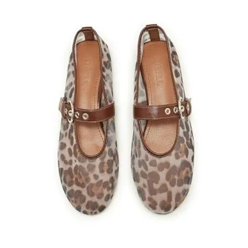 ATBELL Leopard Mesh Ballet Flats Women Comfortable Stylish