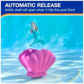 SwimWays Disney Princess Ariel Dive N Surprise, Swimming Pool Accessories & Kids Pool Toys, Little Mermaid Party Supplies & Water Toys for Kids Aged 5 & Up