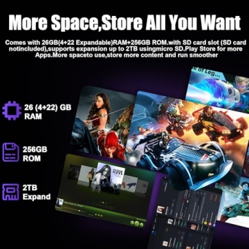 JJGJ 2025 Android 15 Tablet 2-in-1 with Keyboard & Mouse