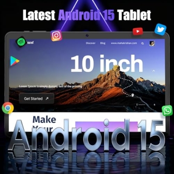 JJGJ 2025 Android 15 Tablet 2-in-1 with Keyboard & Mouse