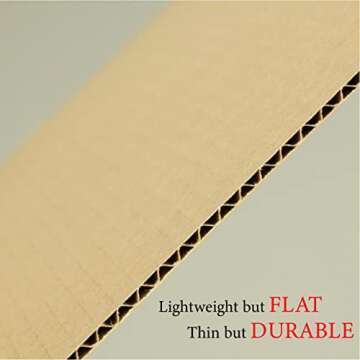 50 Packs 9x12 Inch Cardboard Sheets, Premium Brown Kraft Corrugated Cardboard Backing and Corrugated Inserts Bulk for Shipping, Mailing,T-Shirts, DIY Décor and Crafts