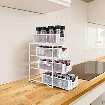 2 Pack - Simple Trending Stackable 2-Tier Under Sink Cabinet Organizer with Sliding Storage Drawer, White