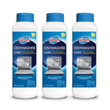 Glisten Dishwasher Cleaner - Removes Limescale, Grease, Odors - 3-Pack, Lemon Scent