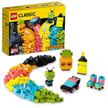 LEGO Classic Neon Colors Fun Brick Box Set 11027 - Creative Building Toy for Kids 5+