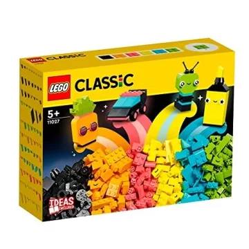 LEGO Classic Neon Fun Brick Box Set Creative Building Toy Kids 5+