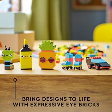 LEGO Classic Neon Fun Brick Box Set Creative Building Toy Kids 5+