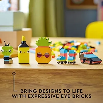 LEGO Classic Neon Fun Brick Box Set Creative Building Toy Kids 5+