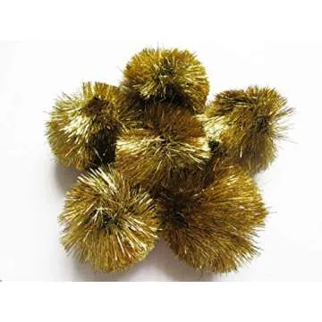 YYCRAFT 15pcs Jumbo Glitter Tinsel Pom Poms for Crafts