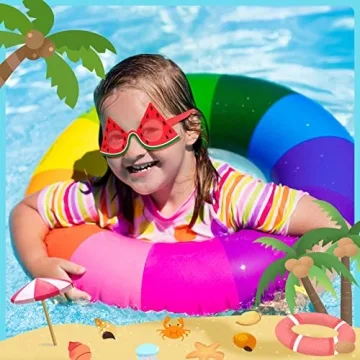 6 Pairs Fun Hawaiian Tropical Party Sunglasses