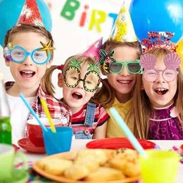 6 Pairs Fun Hawaiian Tropical Party Sunglasses