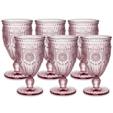 Kingrol Vintage Water Goblets - Elegant Drinkware Set