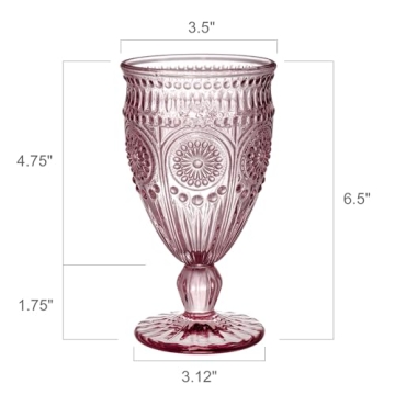 Kingrol Vintage Water Goblets - Elegant Drinkware Set