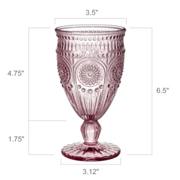 Kingrol Vintage Water Goblets - Elegant Drinkware Set