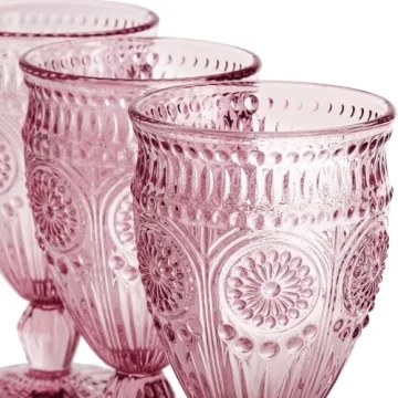 Kingrol Vintage Water Goblets - Elegant Drinkware Set