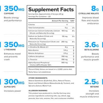 LEGION Pulse Pre Workout - All Natural Nitric Oxide Preworkout Drink to Boost Energy, Creatine Free,...