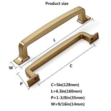 khtumeware 10 Pack 5 Inch Champagne Bronze Cabinet Pulls Warm Brass Drawer Pulls Kitchen Cabinet Har...