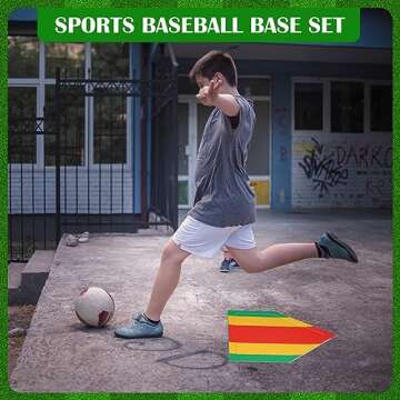 Jenaai 16 Inch Training Home Plate for Baseball Softball High Visibility Pitchers Training Plate Throw Practice Rubber Bases for Trainer Batting Hitting Pitching (Red, Green, Yellow,1 Pack)