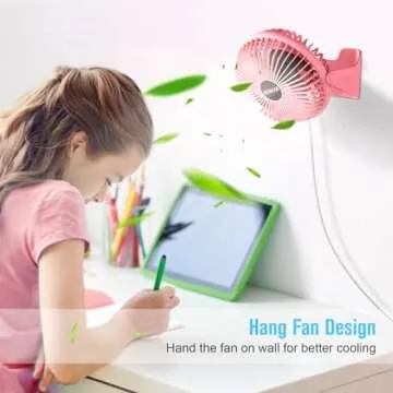 BESKAR USB Small Desk Fan - Portable Fans with 3 Speeds Strong Airflow, Quiet Operation and 360°Rotate, Personal Table Fan for Home,Office, Bedroom - 3.9 ft Cord