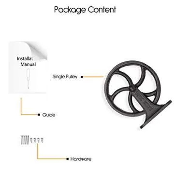 Rustic State Halat Cast Iron Vintage Industrial Wheel Farmhouse Wall Mount Pulley 6.75 Inch Diameter for Custom Make Lamp Pendant Fixtures Black