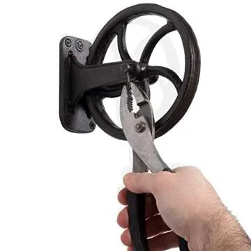 Rustic State Halat Cast Iron Vintage Industrial Wheel Farmhouse Wall Mount Pulley 6.75 Inch Diameter for Custom Make Lamp Pendant Fixtures Black