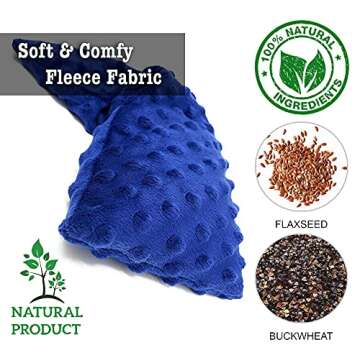 Microwave Heating pad for Neck and Shoulders- Microwavable Heating pad- Cool & hot Moist Heat Pack- Weighted Bean Bag Pads Shoulder Therapy wrap for Pain Relief- Pillow Filled with Flaxseed buckwheat
