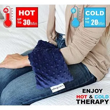 Microwave Heating pad for Neck and Shoulders- Microwavable Heating pad- Cool & hot Moist Heat Pack- Weighted Bean Bag Pads Shoulder Therapy wrap for Pain Relief- Pillow Filled with Flaxseed buckwheat