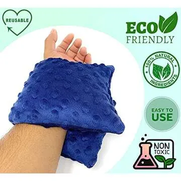 Microwave Heating pad for Neck and Shoulders- Microwavable Heating pad- Cool & hot Moist Heat Pack- Weighted Bean Bag Pads Shoulder Therapy wrap for Pain Relief- Pillow Filled with Flaxseed buckwheat